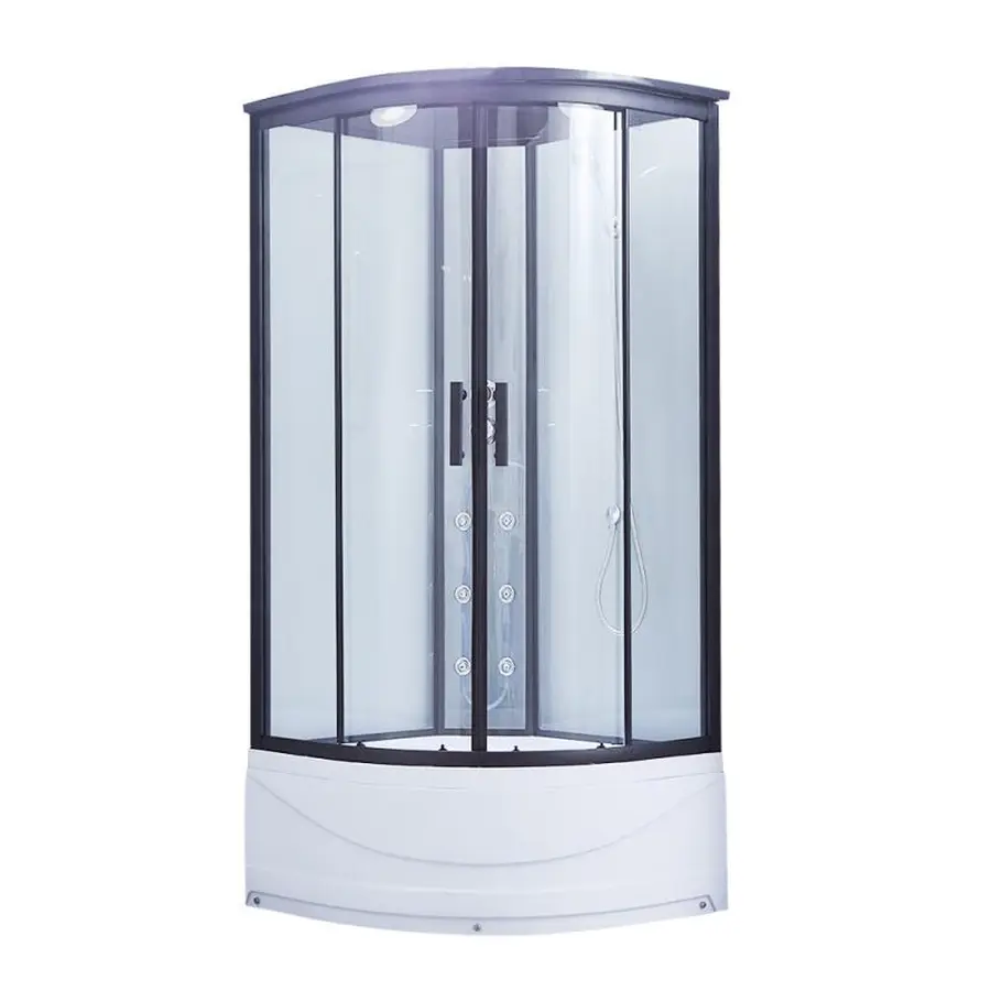 Гідромасажний бокс Lidz Majatek SBM100x100.BLA.HIGH.TR, скло прозоре 5 мм