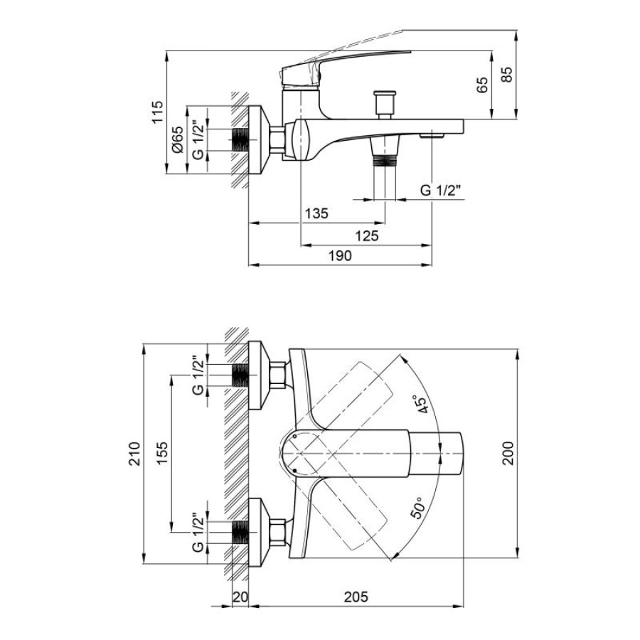 Змішувач для ванни Qtap Kralovice 3029103DC