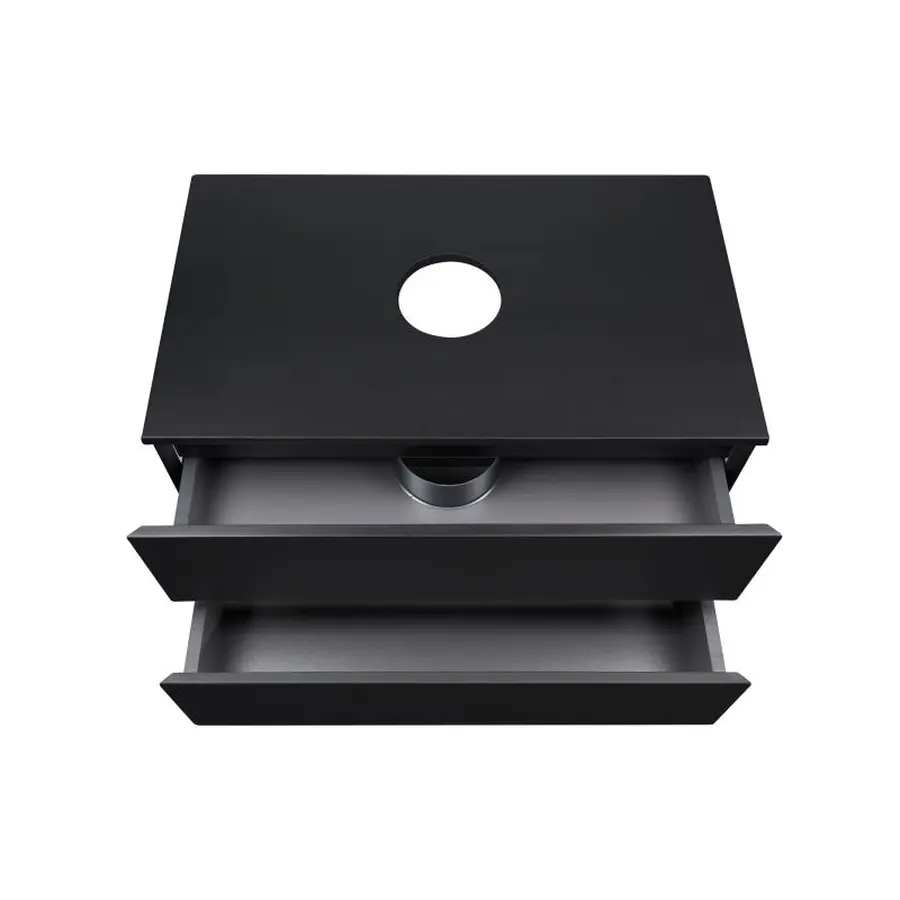 Тумба підвісна Qtap Tern 800х476х469 Matt black зі стільницею QT1779TPL802MB