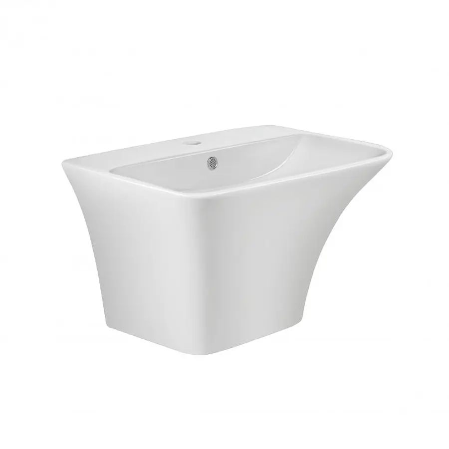 Раковина підвісна моноблок Qtap Crow 600х430х385 White з донним клапаном QT0511G835W