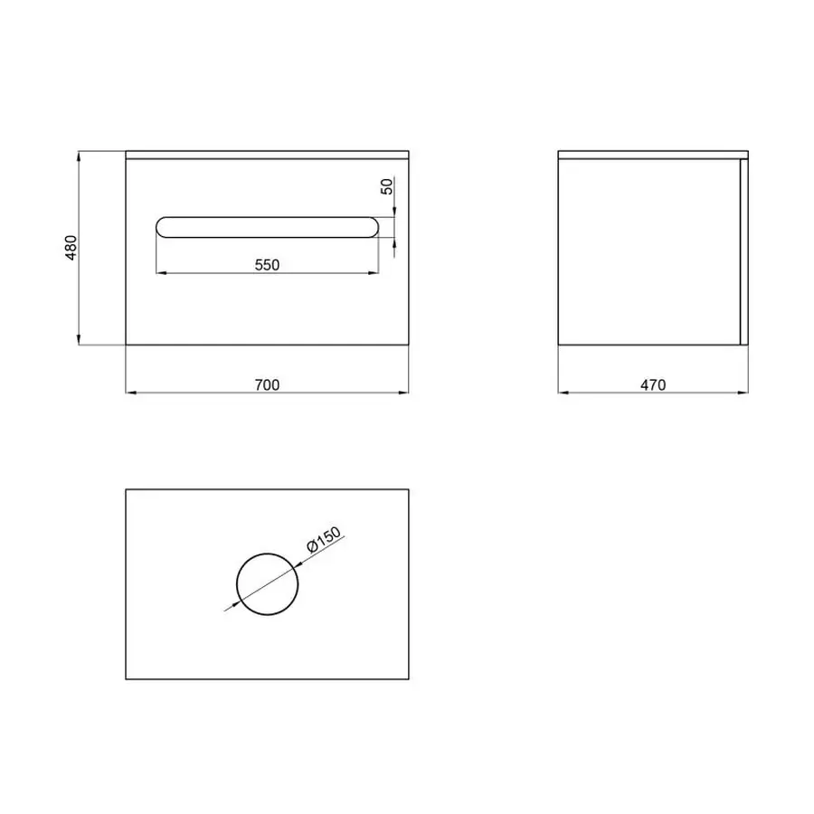 Тумба підвісна Qtap Virgo 700х476х469 White/Whitish oak зі стільницею QT1879TPА701WWO