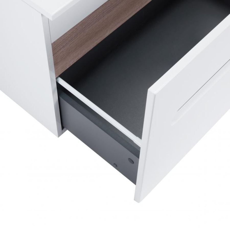 Тумба підвісна Qtap Virgo 700х476х469 White/Whitish oak зі стільницею QT1879TPА701WWO