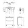 Комплект Qtap Scorpio 810х825х460 Graphite тумба підлогова + раковина урізна QT1471TNВ8023080CG