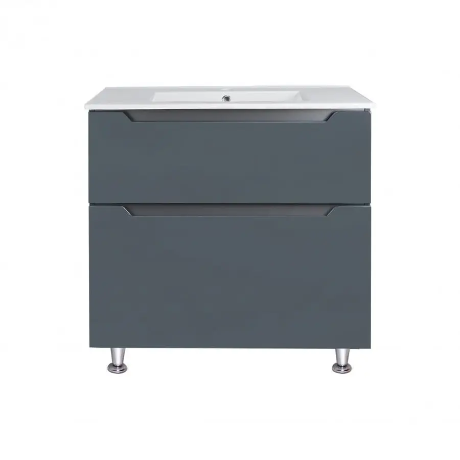 Комплект Qtap Scorpio 810х825х460 Graphite тумба підлогова + раковина урізна QT1471TNВ8023080CG