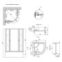 Набір Lidz душова кабіна Wieza SC90x90.SAT.HIGH.L, скло Linie 4 мм + піддон з панеллю Kupala