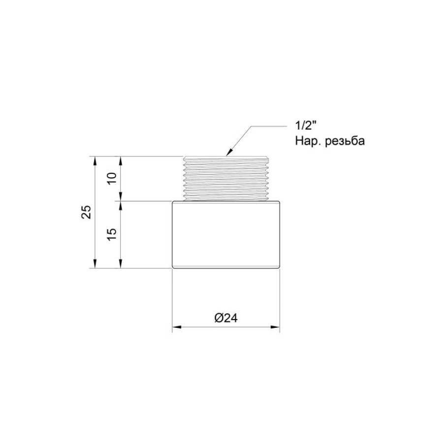 Подовжувач SD Plus 15х1/2" хром SD1301515