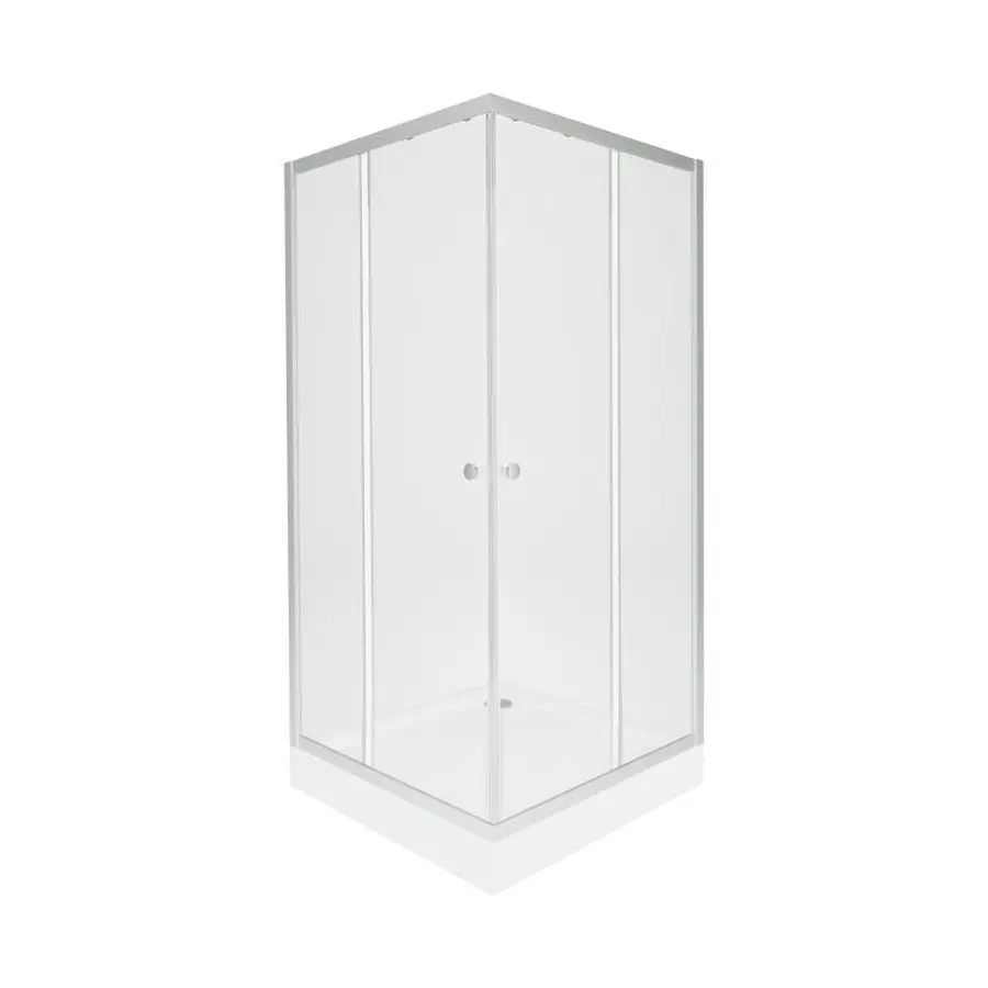 Набір Qtap душова кабіна Presto New CRM1088SC5 Clear 2020х800х800 мм + піддон Tern 308812C 80x80x12 см з сифоном