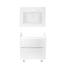 Комплект Qtap тумба підлогова Scorpio 600х825х460 мм White + раковина урізна Albatross E QT71SC43954