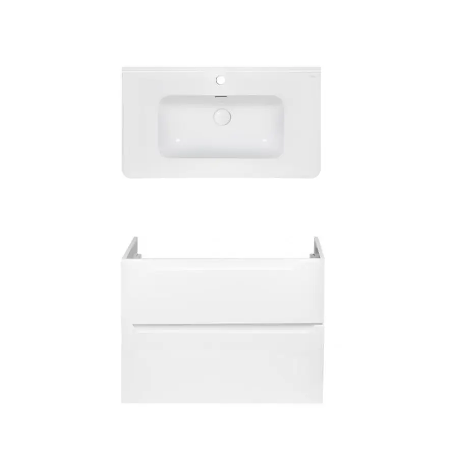 Комплект Qtap тумба підвісна Scorpio 800х585х460 мм White + раковина урізна Albatross 9H QT71SC43974