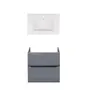 Комплект Qtap тумба підвісна Scorpio 700х585х460 мм Graphite + раковина урізна Albatross New QT71SC43984