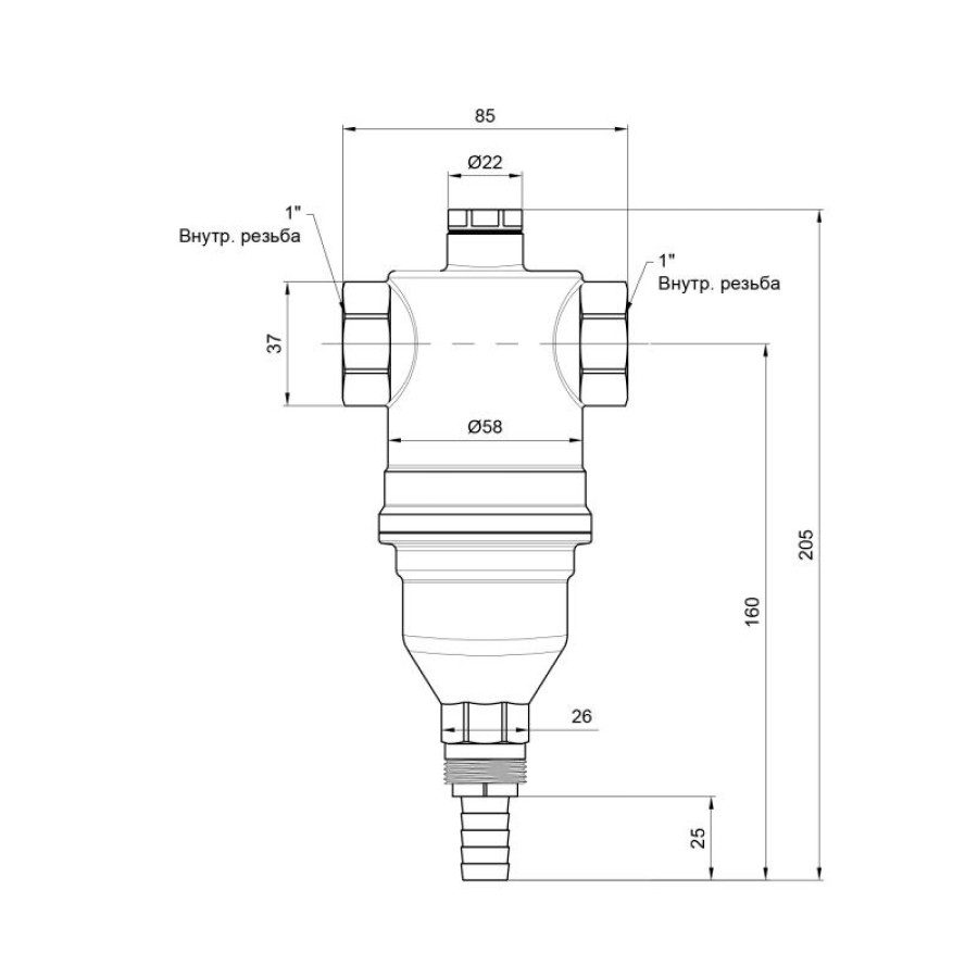 Самопромивний фільтр Icma 1" №745