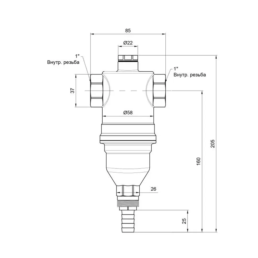 Самопромивний фільтр Icma 1" №745