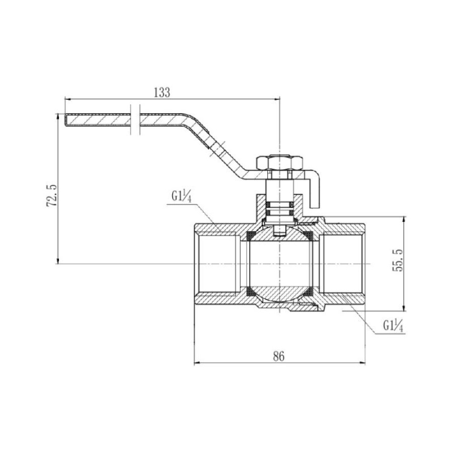 Кран кульовий SD Forte 1" 1/4 ВР для газа (ручка) SF600G32