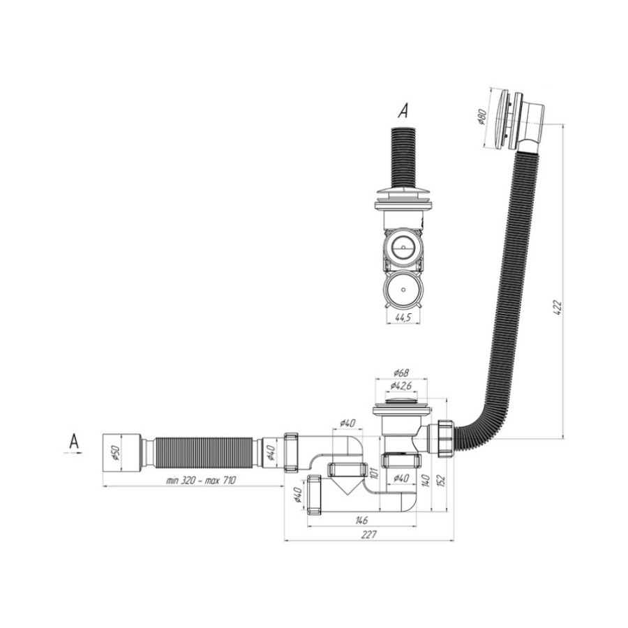 Сифон для ванни ANI Plast EC255