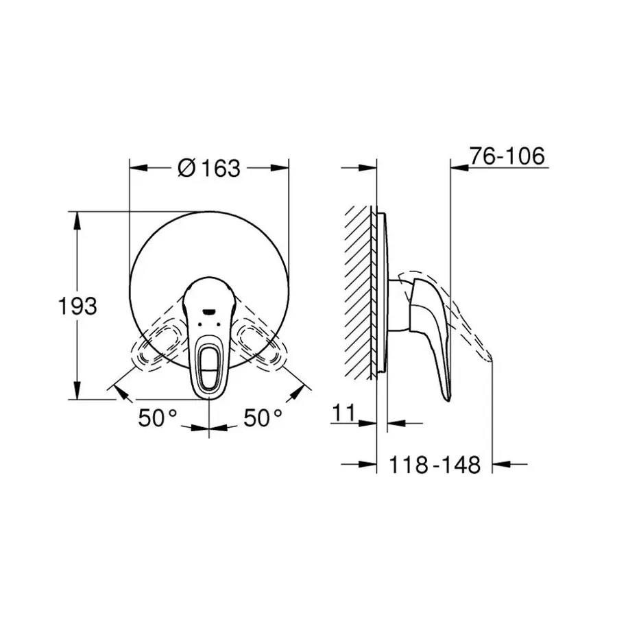 Зовнішня частина змішувача для душу Grohe Eurostyle 19507LS3