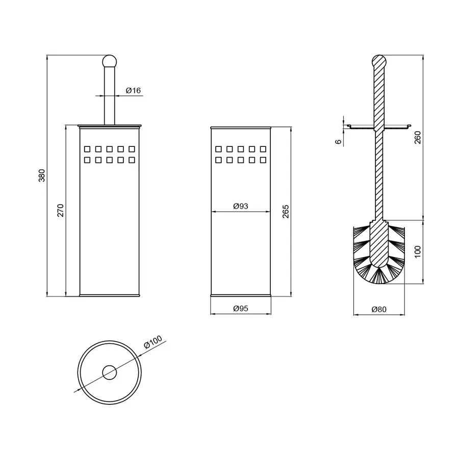 Йоржик для унітаза Lidz (CRM) 121.05.01
