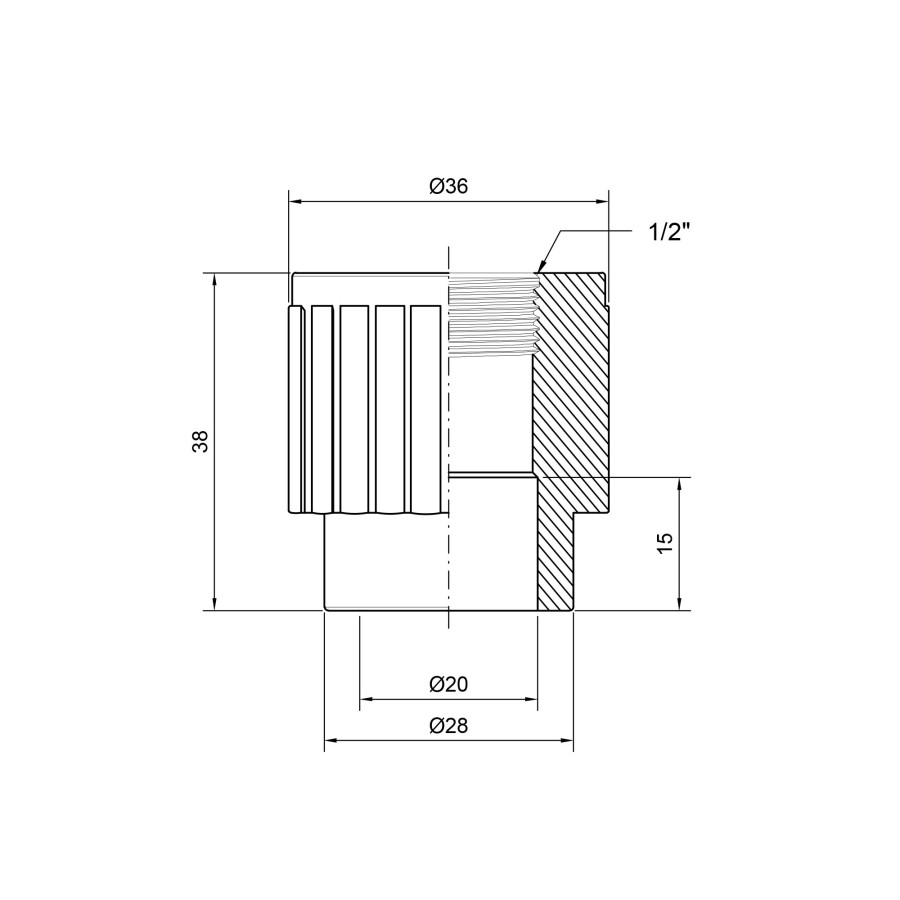 Муфта PPR Thermo Alliance 20х1/2" ВР