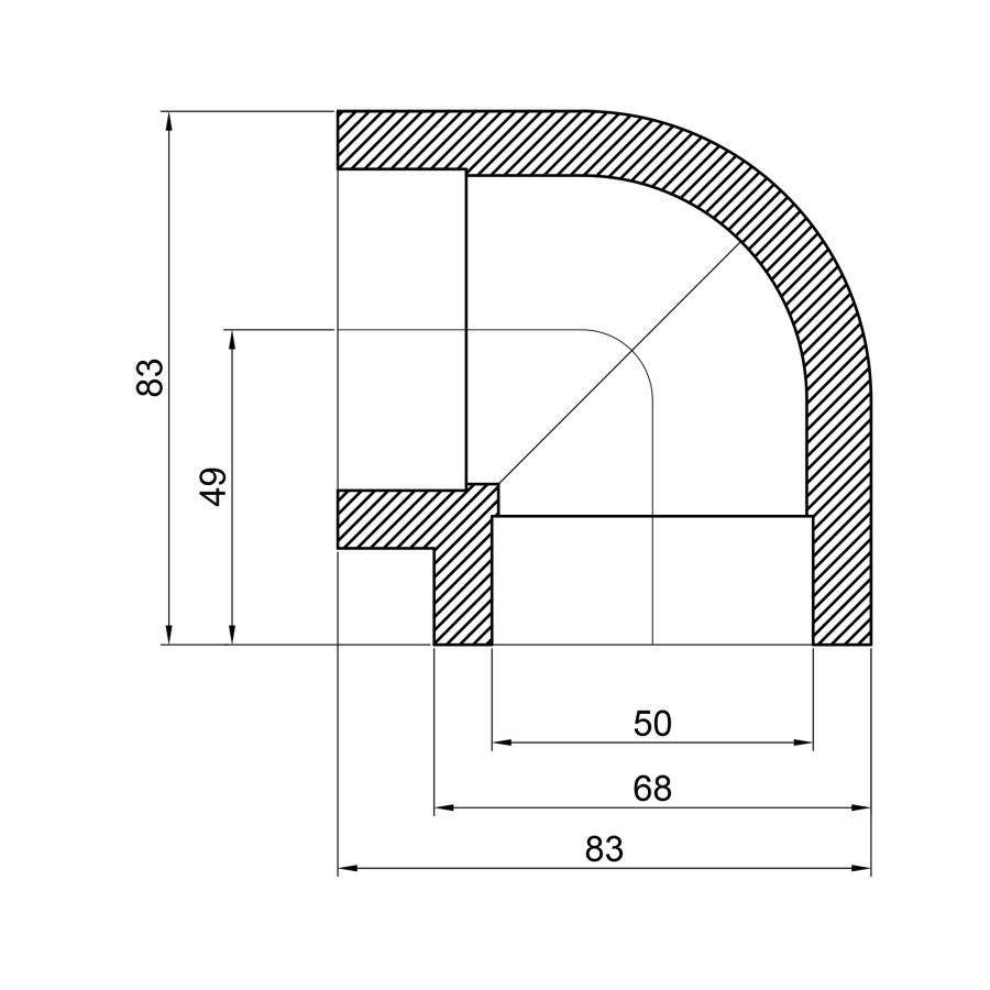 Уголок PPR Thermo Alliance 50, 90 °