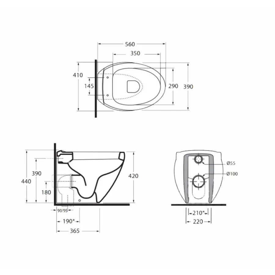 Унитаз напольный Azzurra Clas + CLP100B1P