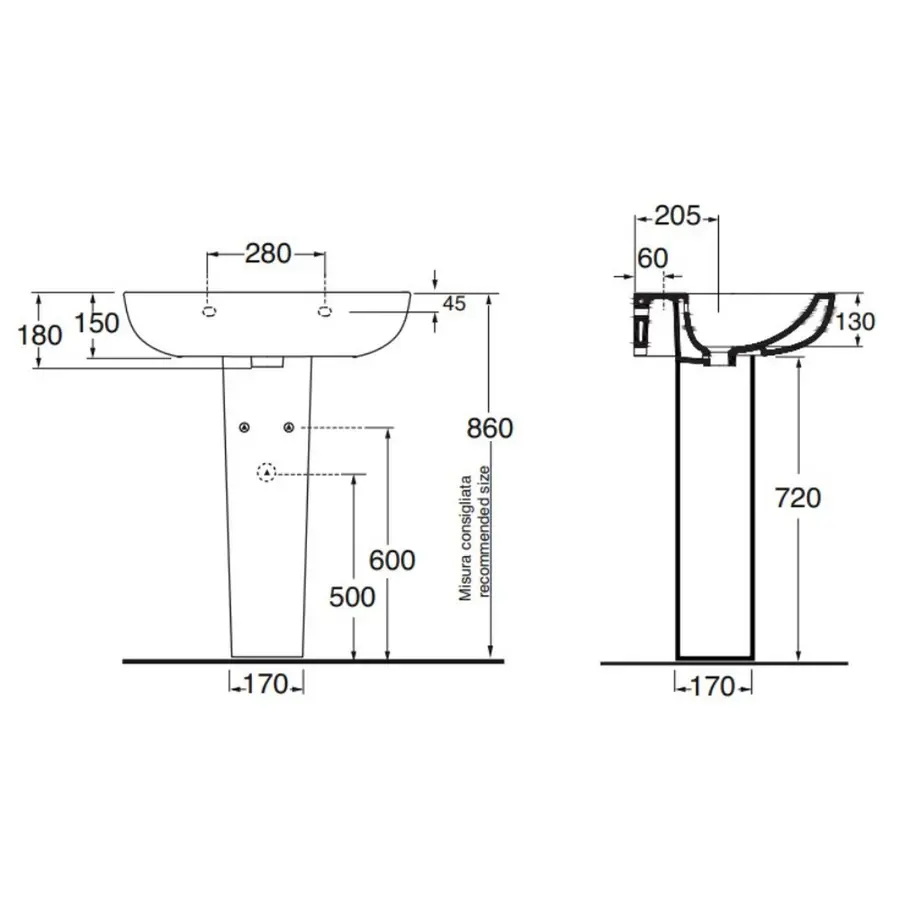 П'єдестал Azzurra Pratica PRA300B1