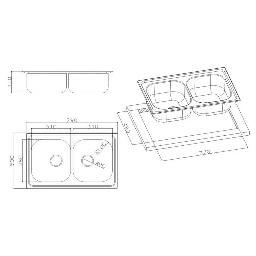 Кухонна мийка Apell Oceano OH792IPC Satin