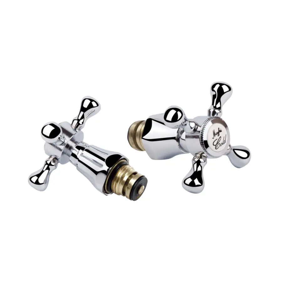 Кран-букса Qtap Classic M12K CRM гума 1/2" з ручкою Mayfair (пара)