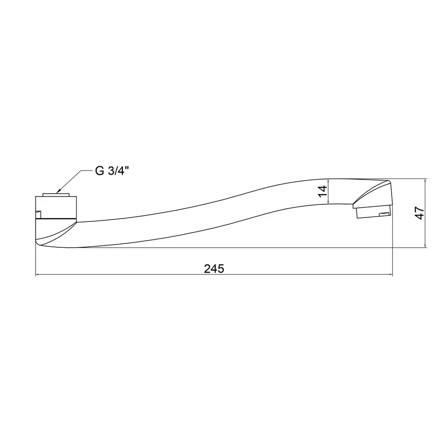 Вилив для кухні Lidz (CRM) 54 02 250 01 250 мм