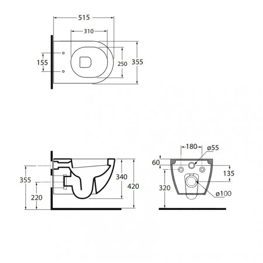 Унітаз підвісний Azzurra Comoda COM100EB1SOSP