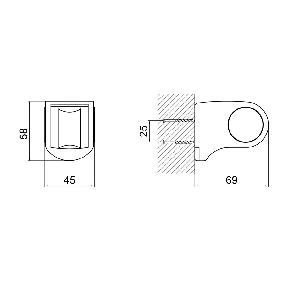 Кронштейн для ручного душа Lidz (CRM) 49 00 110 00