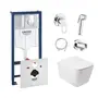 Комплект інсталяція Grohe Rapid SL 38721001 + унітаз з сидінням Qtap Crow QT05335170W + набір для гігієнічного душу зі змішувачем Grohe BauLoop 111042
