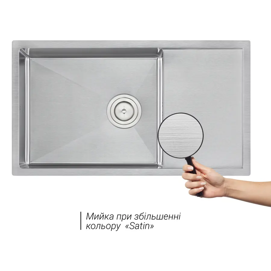 Кухонная мойка Qtap D7844 3.0 / 1.2 мм Satin (QTD784412)
