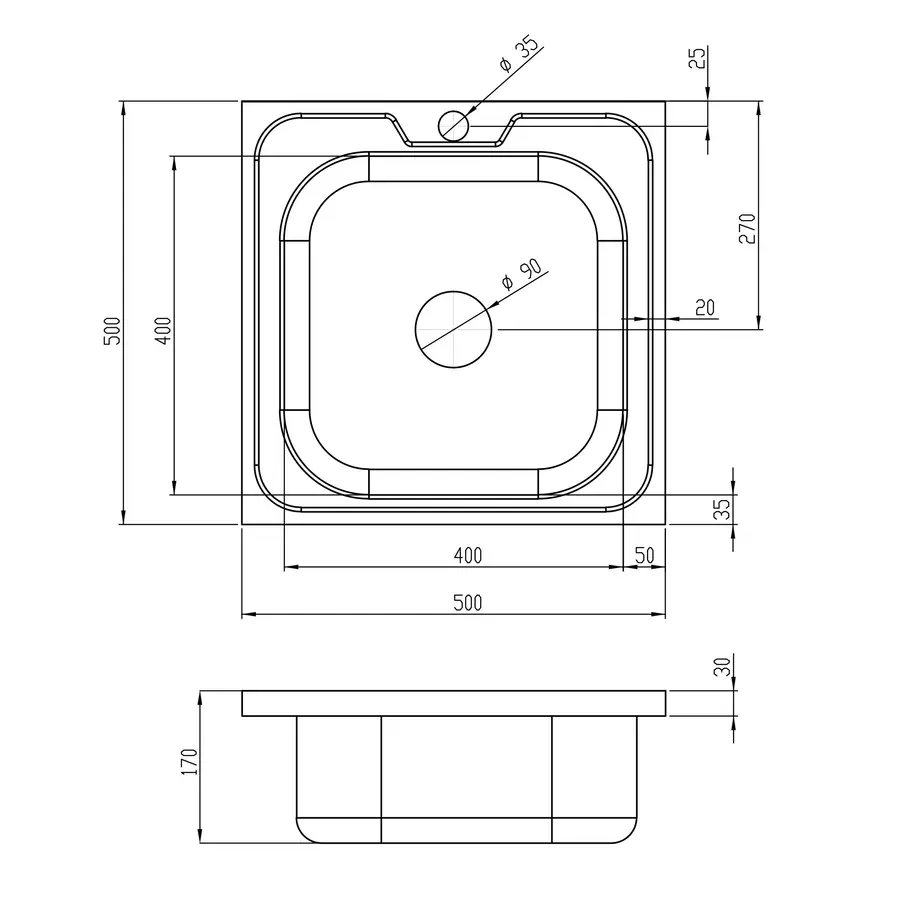Кухонна мийка Lidz 5050 0,6 мм Decor (LIDZ5050DEC06)