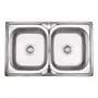 Кухонная мойка с двумя чашами Lidz 7948 0,8 мм Decor (LIDZ7948DEC08)