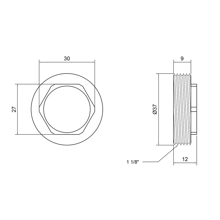 Гайка для картриджа Lidz (CRM) 46 03 001 35 35 мм