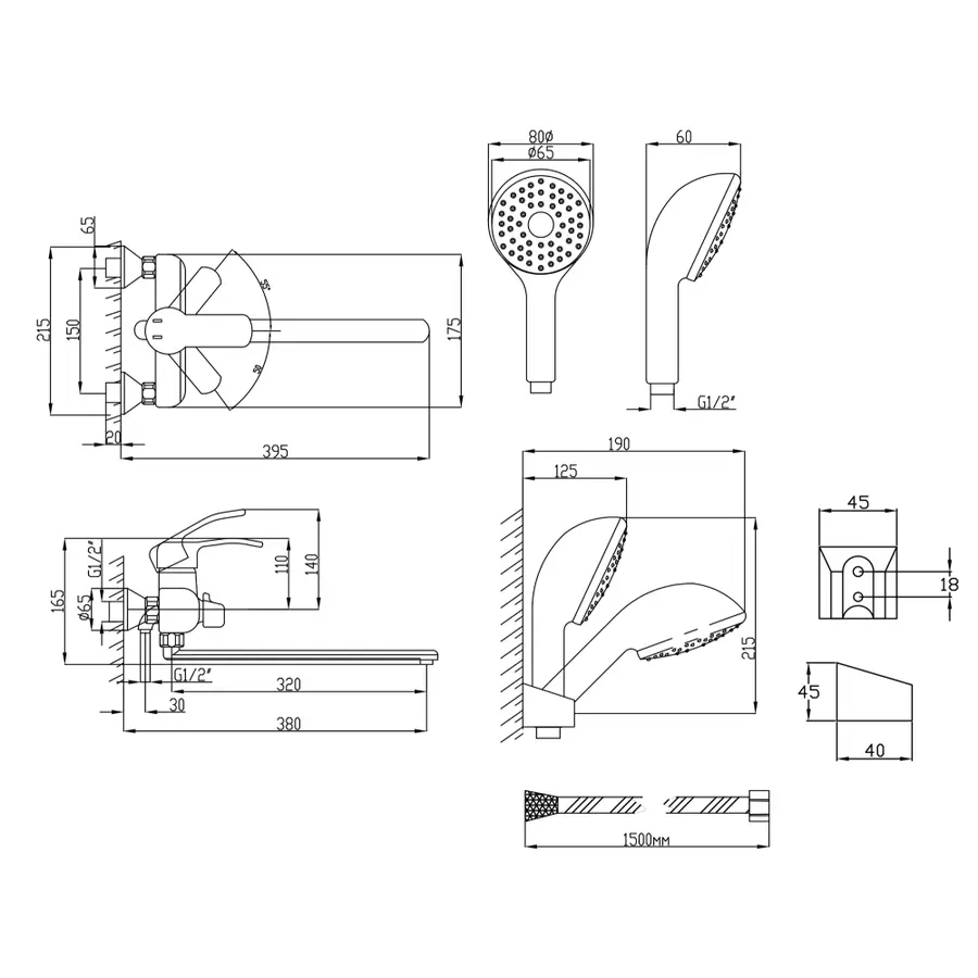 Змішувач для ванни Lidz (CRM) 41 86 005-1 New