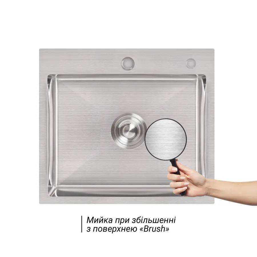 Кухонна мийка Lidz H5045 3.0/1.0 мм Brush + сушарка + дозатор для миючого засобу