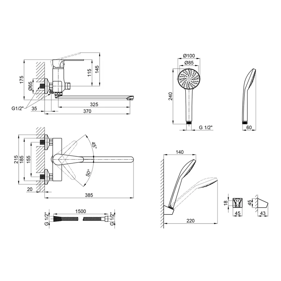 Змішувач для ванни Lidz (CRM) 46 78 005-1 New