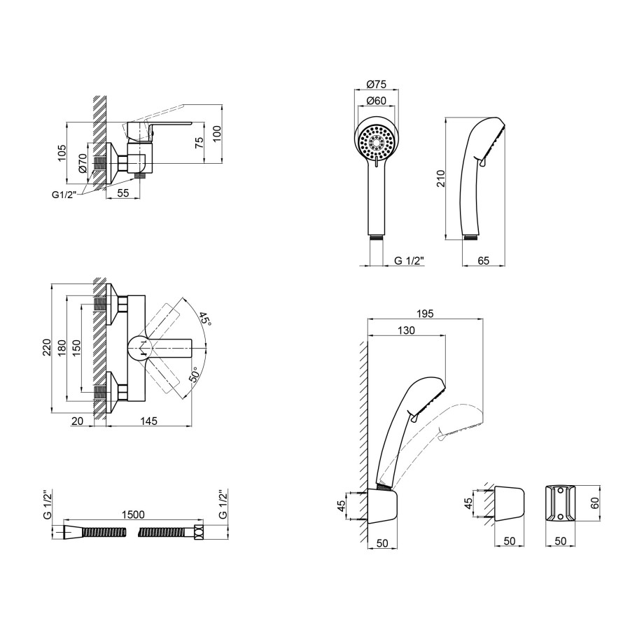 Смеситель для душа Qtap Alza 4051104C