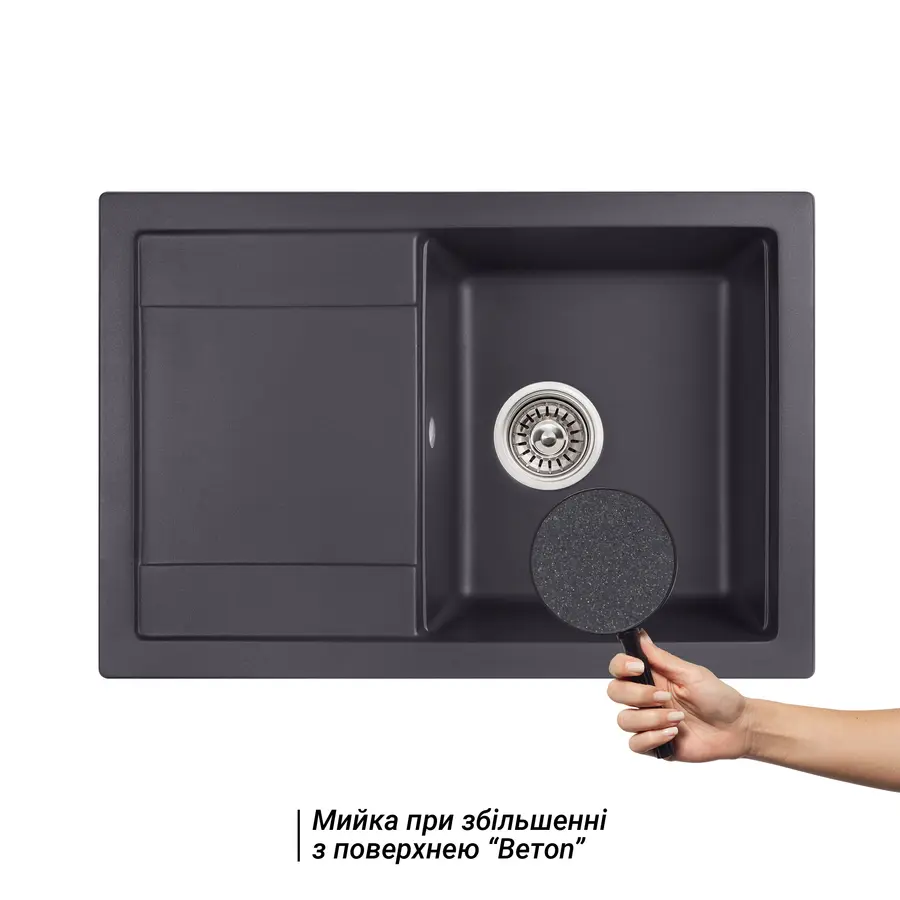 Кухонна гранітна мийка Qtap CS 7449 Beton (QT7449BET502)