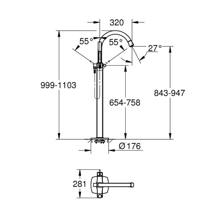 Смеситель для ванны Grohe Grandera 23318000