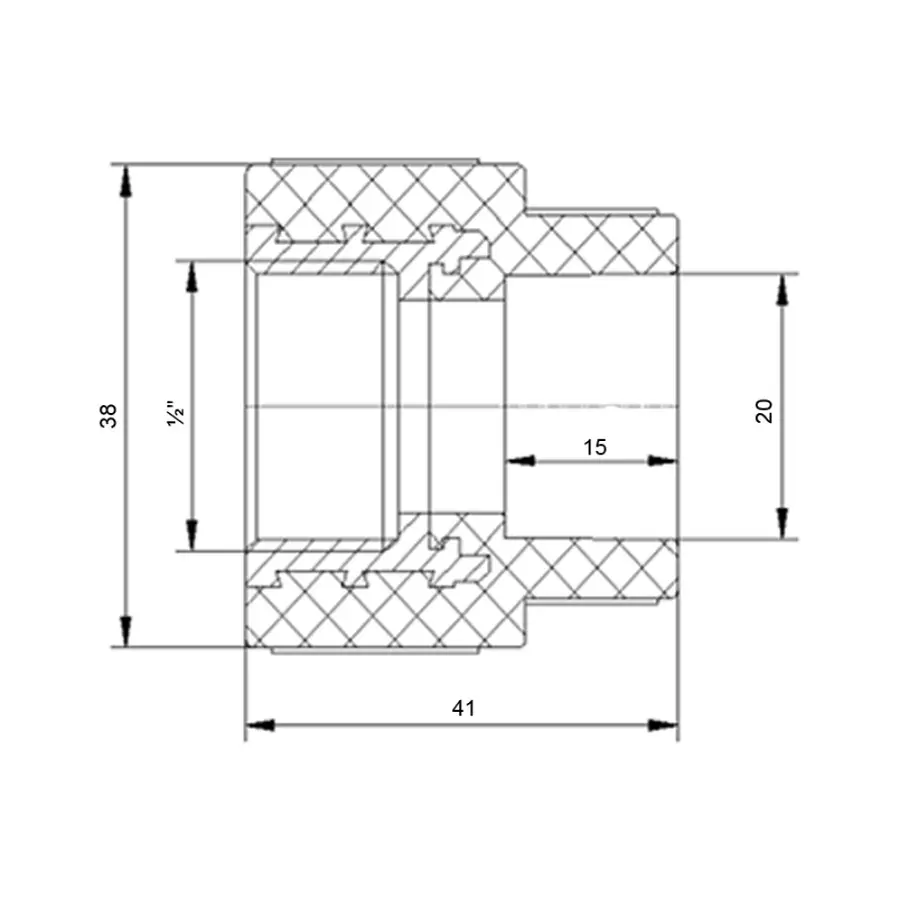 Муфта PPR Blue Ocean 20х1/2" ВР