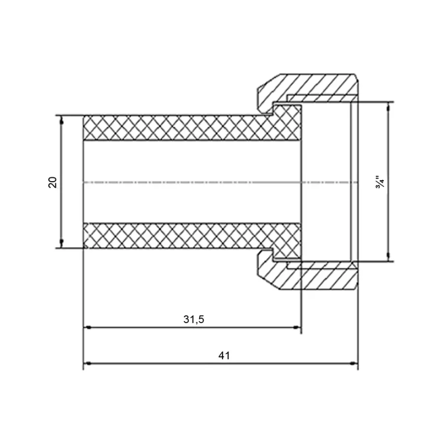 Штуцер PPR Blue Ocean з накидною гайкою 20х3/4" ВР