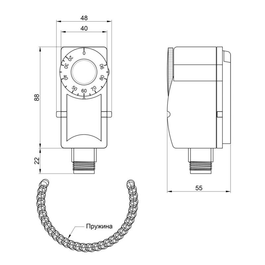 Термостат SD Plus накладний з пружиною SD349