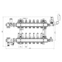 Колекторна група Icma 3/4" 7 виходів, з витратоміром №A2K013