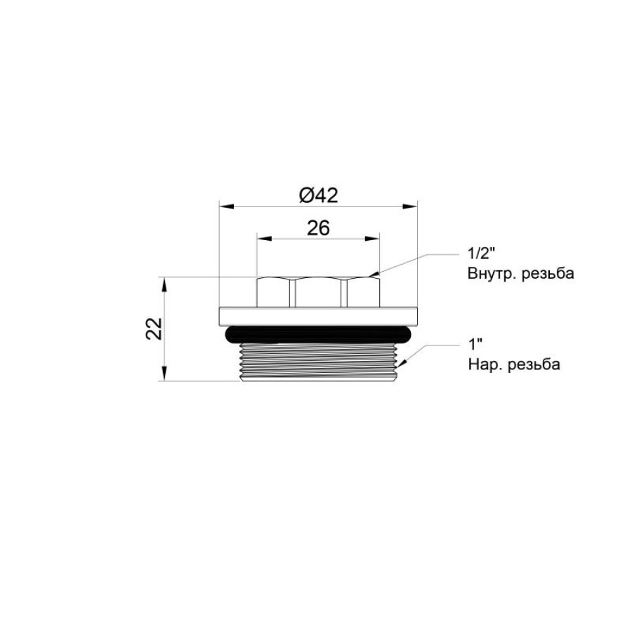 Футорка для колектора SD Plus 1"х1/2" ВЗ SD35415