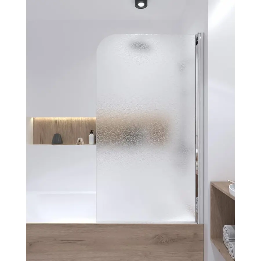 Штора на ванну Lidz Brama SS80x140L.CRM.FR скло Frost 6 мм, ліва