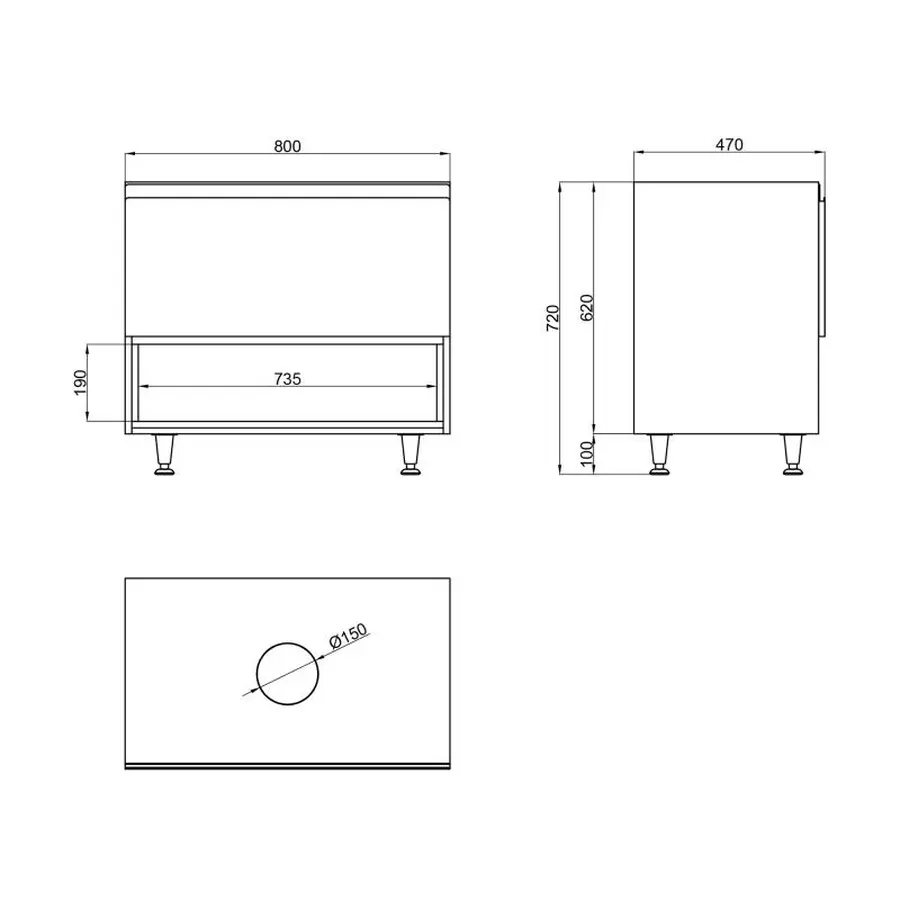 Тумба підлогова Qtap Robin 800х616х437 Graphite/Whitish oak зі стільницею QT1380TNН8002GWO