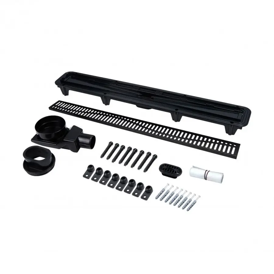 Трап Qtap Pisces BLA50800304 лінійний з комбінованим закривом та нержавіючою решіткою