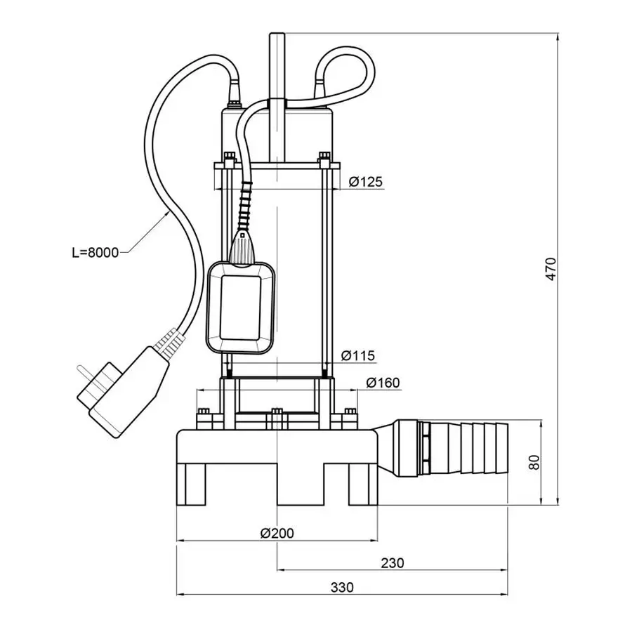 Насос фекальний Thermo Alliance WSD18-12-1,3CD 1,3 кВт