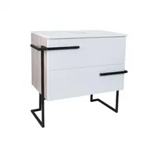 Тумба підлогова Qtap Taurus 600х616х437 White/Whitish oak зі стільницею QT2480TNT603WWO